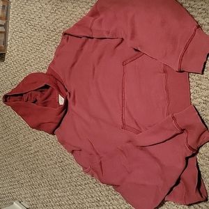 American Eagle Maroon/rust crop hoodie